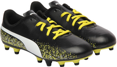 

Puma Boys Lace Football Shoes(Black, Black- white-blazing yellow
