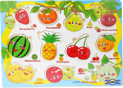 

Emob Learning Wooden Fruits Shapes Education Blocks for Kids(Multicolor)