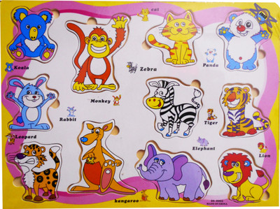 

Emob Learning Wooden Animals shapes Education Blocks for Kids(Multicolor)