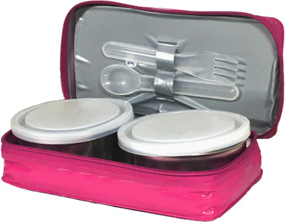 

Milton MINI LUNCH-PNK 2 Containers Lunch Box(400 ml), Pink