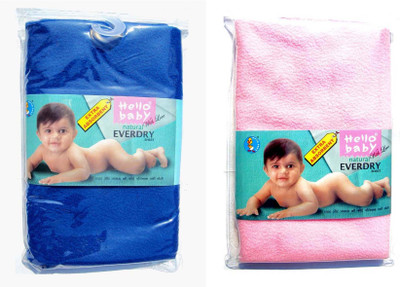 

Hello Baby Extra Absorbent Natural Quick Dry Waterproof Bed Protector -Pink & Royal Blue Medium combo(Multicolor)