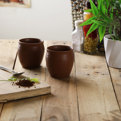 

Miah Décor Handcrafted Brown Matte Finish Ceramic Kullads-Set of 6 Ceramic Mug(190 ml, Pack of 6)