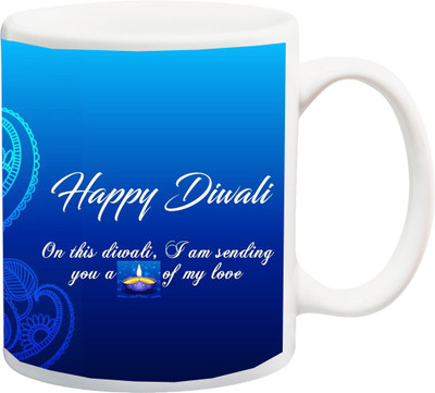 

Stylotrendz On this diwali am sending you symbol of my love printed Ceramic Mug(325 ml), White