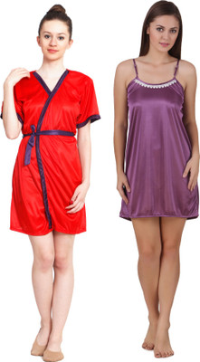 FREELY Women Nighty with Robe(Multicolor) FREELY Women Nighty with Robe(Multicolor)