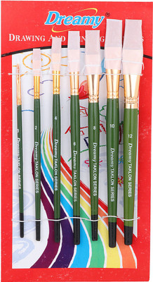 

Dreamy Flat Paint Brushes(Set of 7, Multicolor)