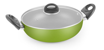 

Kitchen Chef NATURA FRY COOK POT WITH GLASS LID 240 MM IB Pot 2 L with Lid(Aluminium, Non-stick, Induction Bottom), Green