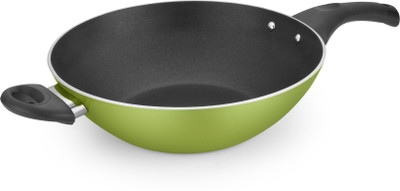 

Kitchen Chef NATURA CHINESE WOK WITHOUT LID 270MM IB Kadhai 27 cm(Aluminium, Non-stick, Induction Bottom), Green