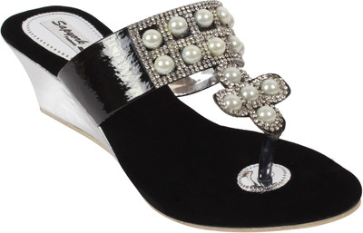 

Sapyork Women Black Wedges