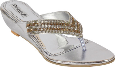 

Sapyork Women Silver Wedges