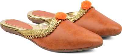 Bare Soles Women Orange Flats