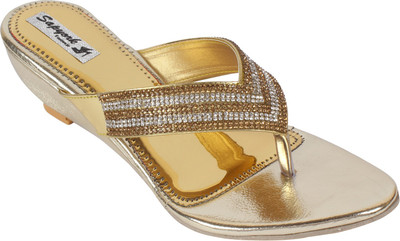 

Sapyork Women Gold Wedges