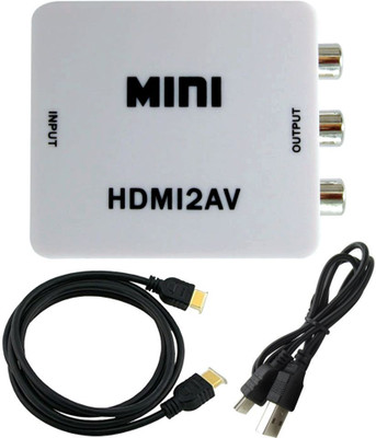 

FineArts TV-out Cable 1080P HDMI Interface HDMI TO RCA HDMI TO AV 1080P AV2HDMI Mini AV TO HDMI Converter with 1.5 Meter Hdmi Cable(White, For TV, 1.5 m)