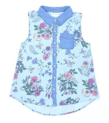 

Levi's Girls Solid Casual Blue Shirt