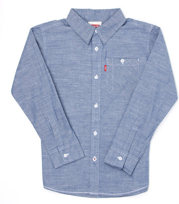 

Levi's Boys Solid Casual Blue Shirt