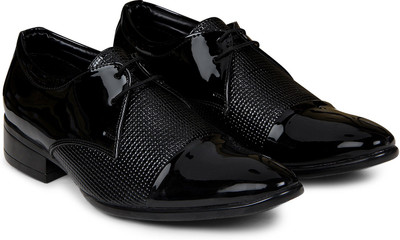 

XE Looks Comfortable Patent Leather Lace-up Formal Shoes Lace Up For Men(Black