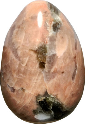 Aldomin Peach Moonstone Healing Crystal Egg (121.85 Gram) Decorative Showpiece - 5.9 cm(Crystal, Peach)