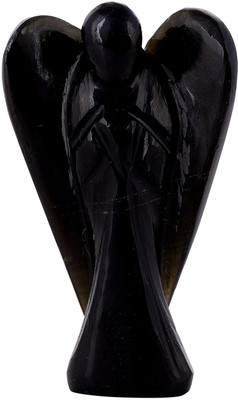 

Excel Excel Stone Obsidian Pocket Carry Angel Figurine , Black Decorative Showpiece - 5 cm(Marble, Black)