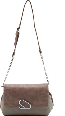 

Satchel Bags Women Evening/Party Brown PU Sling Bag