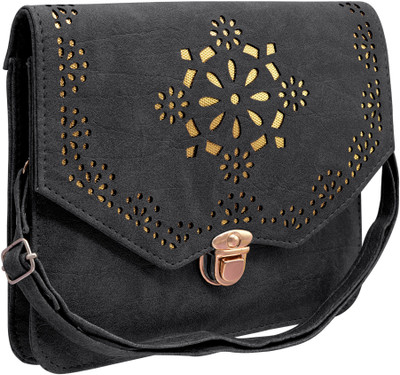 

Tap Fashion Women Casual Black PU Sling Bag