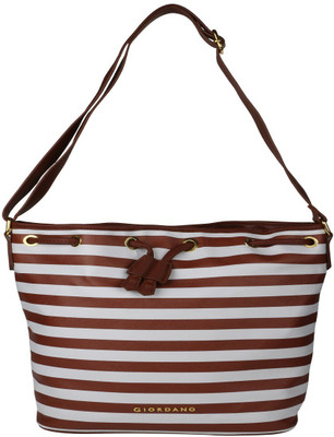 

Giordano Women Casual Brown, White Genuine Leather Shoulder Bag