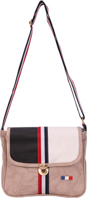 

Bee Fashionable Women Casual Beige PU Sling Bag