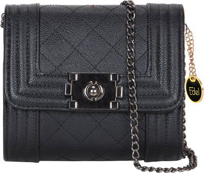

VELINA Girls Evening/Party Black Leatherette Sling Bag