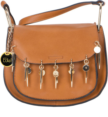 

VELINA Girls Casual Tan Leatherette Shoulder Bag