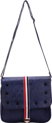 

Bee Fashionable Women Casual Blue PU Sling Bag