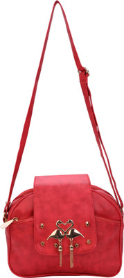 

Bee Fashionable Women Casual Red PU Sling Bag