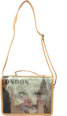 

DCenterprises Girls Casual Beige Rexine Sling Bag