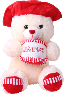 

Skylofts Cute 50cm Happy Birthday I love You Teddy Bear Soft Toy with Stuffed Plush Cake Birthday Valentine's Gift - 50 cm(White)