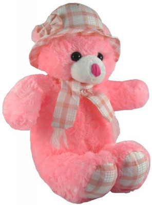 

Aparnas Cute looking pink teddybear wih cap stuffed soft plush toy for kids love girl - 40 cm(Pink)