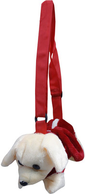 

Casotec Cute Dog Teddy Soft Toy School Bag For Kids, Travelling Carry Teddy Bag - 13 cm(Beige)