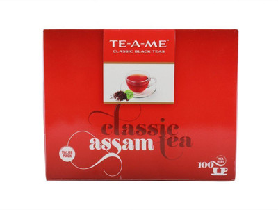 

TE-A-ME Assam Tea, 100 Tea Bags Unflavoured Black Tea Bags(100 Bags, Box)