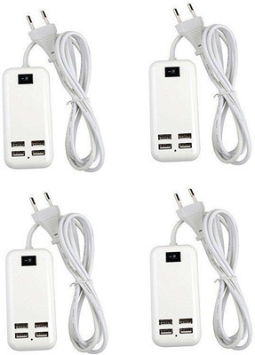 

BB4 15W USB 4 PORTS DESKTOP TRAVEL HUB 1.5M LINE WALL POWER for ALL CHARGEABLE DEVICES Mobile Charger USB Adapter(White)