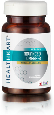 HEALTHKART Advanced Omega-3 1000mg (360mg EPA & 240mg DHA), Double strength omega, Fish oil, For brain, heart, joint health) 60 capsules(60 No) HEALTHKART Advanced Omega-3 1000mg (360mg EPA & 240mg DHA), Double strength omega, Fish oil, For brain, heart, joint health) 60 capsules(60 No)