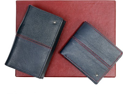 

JL Collections Men Blue, Red Genuine Leather Wallet(6 Card Slots)