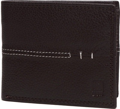 

U+N Men Brown Genuine Leather Wallet(6 Card Slots)