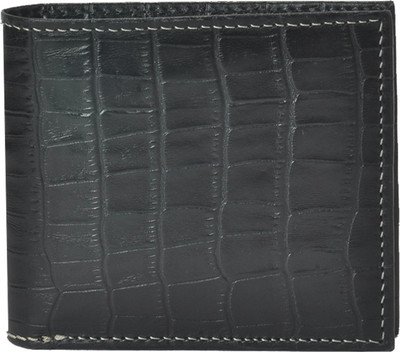 

CANVAS & AWL Men Black Genuine Leather Wallet(3 Card Slots)