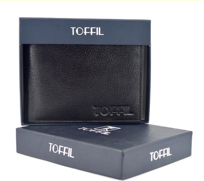 

TOFFIL Men Black Genuine Leather Wallet(6 Card Slots)