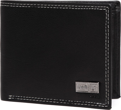 

U+N Men Black Genuine Leather Wallet(6 Card Slots), Brown