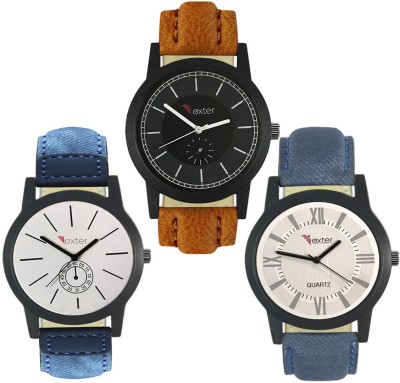 Foxter FX-M-410-417-421 Diwali Special 3 Watches Combo With Desiginer Dial And Strap Watch  - For Men   Watches  (Foxter)