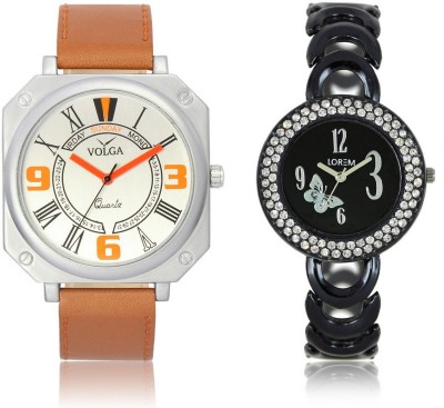 Shivam Retail VL45LR0201 New Latest Collection Metal & Leather Strap Boys & Girls Combo Watch  - For Men & Women   Watches  (Shivam Retail)