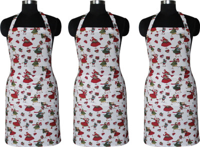 AIRWILL Cotton Home Use Apron - Free Size(Multicolor, Pack of 3)