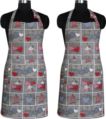 AIRWILL Cotton Home Use Apron - Free Size(Multicolor, Pack of 2)