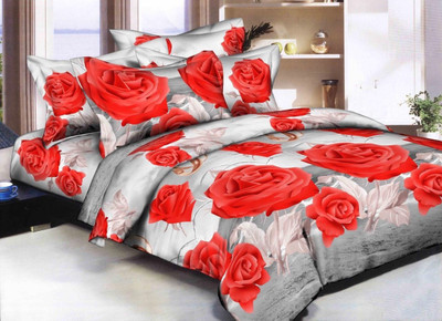 

Astra Polycotton Double King 3D Printed Bedsheet(Pack of 1, Red, Grey), Grey;red