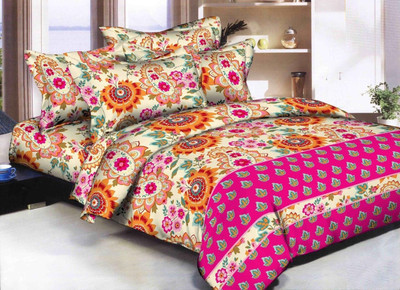 

MDdecor 120 TC Polycotton Double King Floral Bedsheet(Pack of 1, Multicolor)