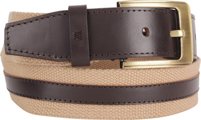 

Aditi Wasan Men Casual Brown Genuine Leather Belt, Brown and beige