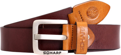 

SCHARF Men Casual Black Genuine Leather Belt, Brown-d03