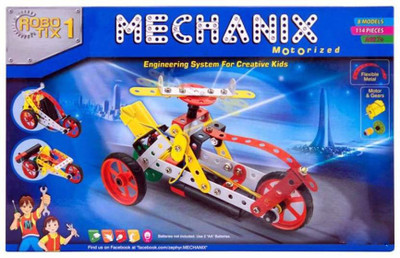 

Bonkerz Mechanix Robotix 1 Extra Fun 114 Pieces Motor Skill Development Kit for Boys and Girls(Multicolor)